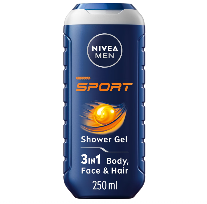 Nivea Men Sport 3in1 Shower Gel, Body, Face & Hair, 250ml